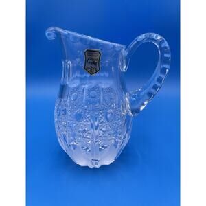 Lead Crystal 24% Genuine Hand Cut Made In Poland Creamer Mini Pitcher
